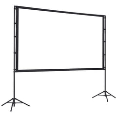 Projector Screen with Stand, 100 Inch 160° Wide Angle Indoor Outdoor Projection Screen, 16:9 4K HD Wrinkleless Portable Dual-Tripod Screens with Carry Bag, for Movie Home Theater Presentation