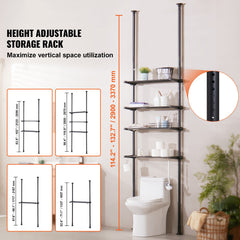 Over the Toilet Storage 4-Tier Bathroom Shelf Rack Space Saver Organizer