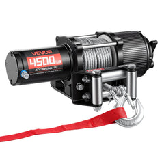 2041 kg Electric Winch, 12V DC ATV/UTV Winch with Φ6 mm x 12 m Steel Wire Rope, Wireless & Wired Remote Control, IP54 Waterproof, Roller Fairlead Mount Plate for Towing ATV UTV Off-Road