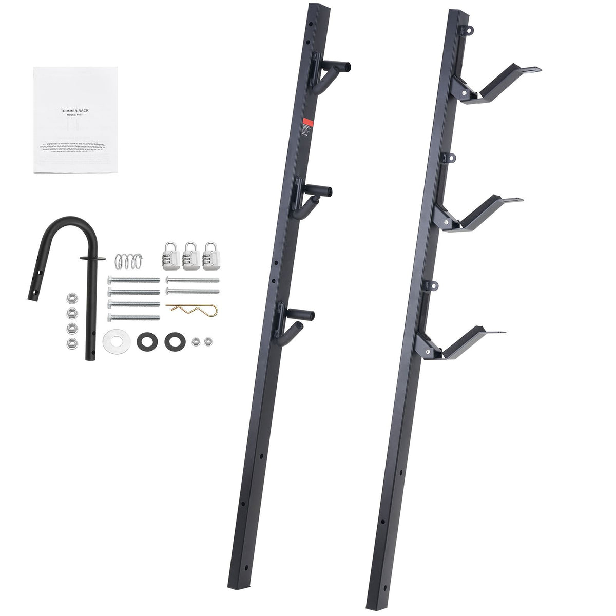 Trimmer Rack, 3 Place Weeder Trimmer Rack, Locking Trim Holder Landscape Trailer Rack Carrier Mount on Open Pickup/Trailer Enclosed Trailers, Pair