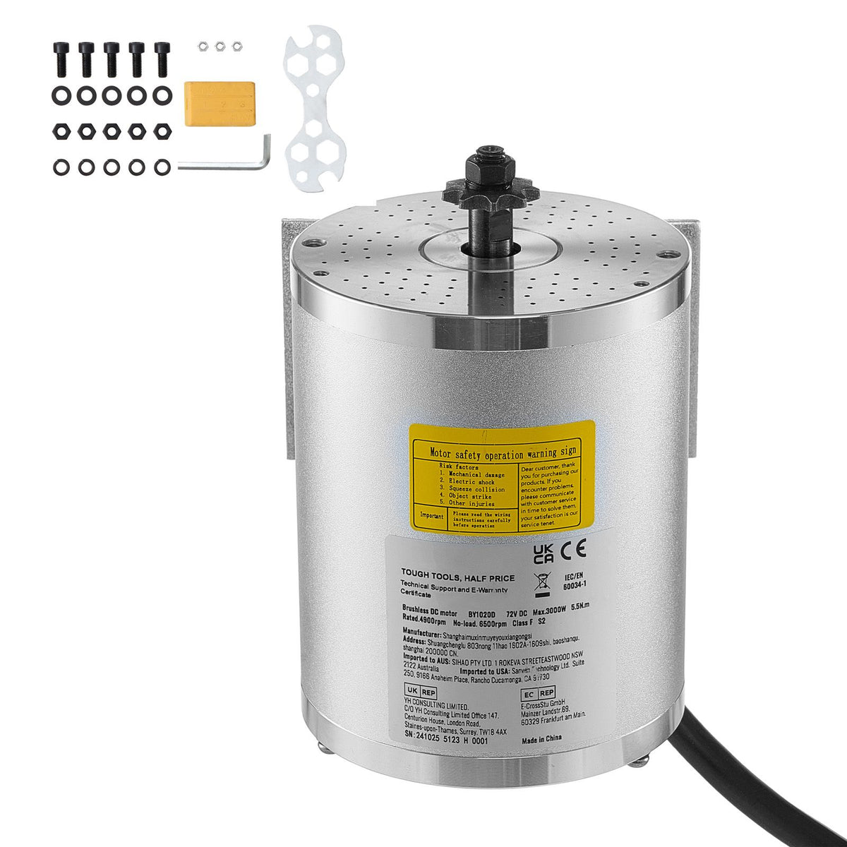 3000W Electric Brushless DC Motor, 72V 4900rpm Go Kart Electric Motor, Electric Dirt Bike Motor Engine for E-Bike Motorcycle Scooter DIY