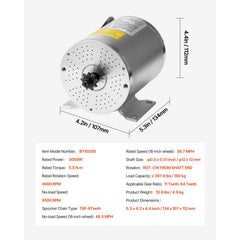 3000W Electric Brushless DC Motor, 72V 4900rpm Go Kart Electric Motor, Electric Dirt Bike Motor Engine for E-Bike Motorcycle Scooter DIY