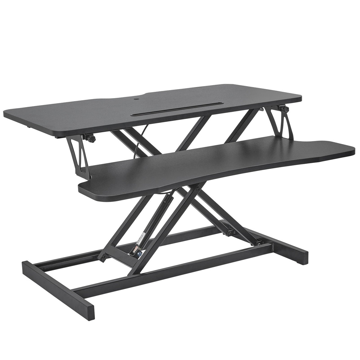 Standing Desk Converter, Two-Tier Stand up Desk Riser, 800 mm Large Sit to Stand Desk Converter,140-510 mm Adjustable Height, for Monitor, Keyboard & Accessories Used in Home Office