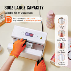 Auto Tumbler Heat Press Machine 325-887 ml Sublimation Mug Heat Press White