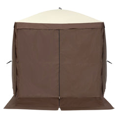 Pop Up Gazebo Tent, Pop-Up Screen Tent 4 Sided Canopy Sun Shelter with 4 Removable Privacy Wind Cloths & Mesh Windows, 6x6FT Quick Set Screen Tent with Mosquito Netting, Brown