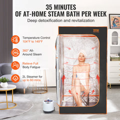 Portable Steam Sauna Tent Full Size 1000W Personal Sauna Blanket W/ Chair, 880 x 880 x 1600 mm