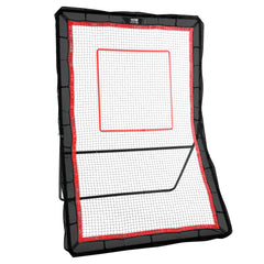 Lacrosse Rebounder for Backyard, 5x7 Ft Volleyball Bounce Back Net, Pitchback Throwback Baseball Softball Return Training Screen, Adjustable Angle Shooting Practice Training Wall with Target