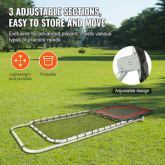Folding Lacrosse Rebounder for Backyard, 3x8 Ft Volleyball Bounce Back Net, Pitchback Throwback Baseball Softball Return Training Screen, Adjustable Angle Shooting Practice Training Wall, Black