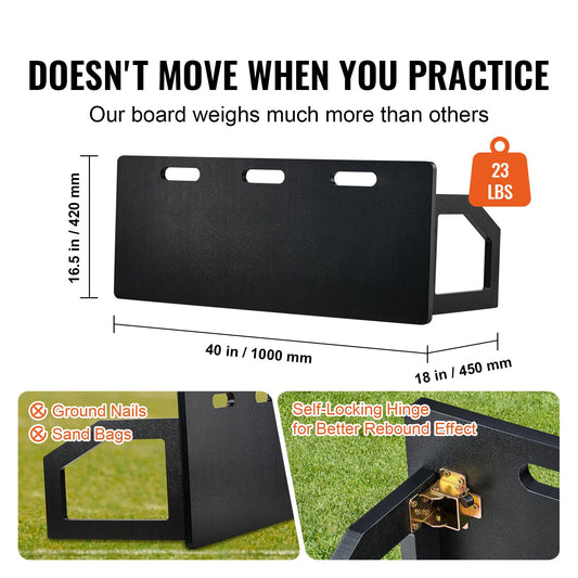 Soccer Rebounder Board, 100x40 cm Portable Soccer Wall with 2 Angles Rebound, Foldable HDPE Kickback Rebound Board, Soccer Training Equipment for Kids and Adults, Passing & Shooting Practice