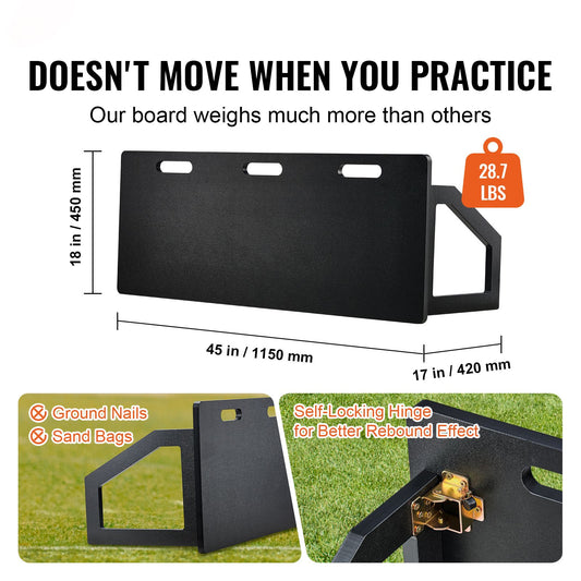 Soccer Rebounder Board, 115x45 cm Portable Soccer Wall with 2 Angles Rebound, Foldable HDPE Kickback Rebound Board, Soccer Training Equipment for Kids and Adults, Passing & Shooting Practice