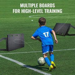 Soccer Rebounder Board, 115x45 cm Portable Soccer Wall with 2 Angles Rebound, Foldable HDPE Kickback Rebound Board, Soccer Training Equipment for Kids and Adults, Passing & Shooting Practice