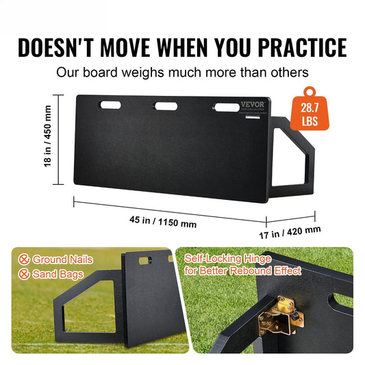 Soccer Rebounder Board, 115x45 cm Portable Soccer Wall with 2 Angles Rebound, Foldable HDPE Kickback Rebound Board, Soccer Training Equipment for Kids and Adults, Passing & Shooting Practice