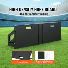 Soccer Rebounder Board, 45"X13" Portable Soccer Wall with 2 Angles Rebound, Foldable HDPE Kickback Rebound Board, Soccer Training Equipment for Kids and Adults, Passing & Shooting Practice