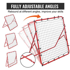 Soccer Rebounder Rebound Net, Kick-Back 100x100 cm, Portable Football Training Gifts, Fully Adjustable Angles Goal Net, Aids & Equipment for Kids Teens & All Ages, Easy Set Up & Perfect Storage