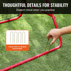 Soccer Rebounder Rebound Net, Kick-Back 100x100 cm, Portable Football Training Gifts, Fully Adjustable Angles Goal Net, Aids & Equipment for Kids Teens & All Ages, Easy Set Up & Perfect Storage