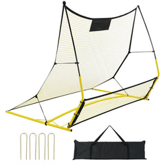 Soccer Trainer, 2-IN-1 Portable Soccer Rebounder Net, Iron Soccer Practice Equipment, Sports Football Rebounder Wall with Portable Bag, Perfect for Team Solo Training, Passing, Volley