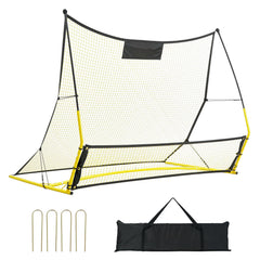 Soccer Trainer, 2-IN-1 Portable Soccer Rebounder Net, Iron Soccer Practice Equipment, Sports Football Rebounder Wall with Portable Bag, Perfect for Team Solo Training, Passing, Volley