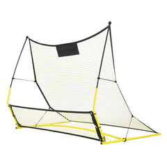 Soccer Trainer, 2-IN-1 Portable Soccer Rebounder Net, Iron Soccer Practice Equipment, Sports Football Rebounder Wall with Portable Bag, Perfect for Team Solo Training, Passing, Volley