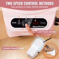 Pottery Wheel, 10 inch Pottery Forming Machine, 350W Electric Wheel for Pottery with Foot Pedal and LCD Touch Screen, Direct Drive Ceramic Wheel with 3 Support Legs for DIY Art Craft, Pink