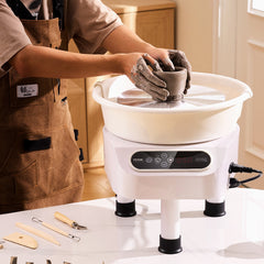 VEVOR Pottery Wheel, 11 inch Pottery Forming Machine, 450W Electric Wheel for Pottery with Foot Pedal and LCD Touch Screen, Direct Drive Ceramic Wheel with 3 Support Legs for DIY Art Craft, White