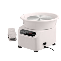 Pottery Wheel, 11 inch Pottery Forming Machine, 350W Electric Wheel for Pottery with Foot Pedal and LCD Touch Screen, Direct Drive Ceramic Wheel with Shaping Tools for DIY Art Craft, White