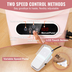 Pottery Wheel, 11 inch Pottery Forming Machine, 450W Electric Wheel for Pottery with Foot Pedal and LCD Touch Screen, Direct Drive Ceramic Wheel with Shaping Tools for DIY Art Craft, Pink