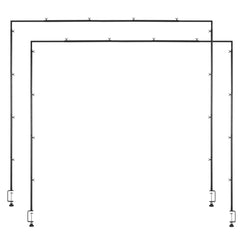 VEVOR Over The Table Rod Stand with Clamps, 13"-42" Tall & 28"-98" Length Adjustable, 2 Packs Table Arch Stand, Tabletop Balloon Arch Frame for Wedding Birthday Party Christmas Decorations, Black