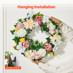 Artificial Decorative Wreath 60.96 cm White Pink Yellow Peonies Hydrangeas