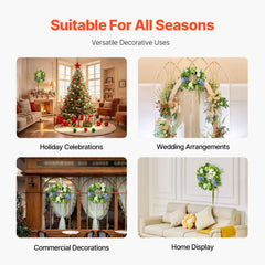 Artificial Decorative Wreath 58.42 cm Blue White Green Hydrangeas Roses