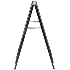 A-Frame Sidewalk Sign 24"x36" Sidewalk Signs for Businesses Black Coated Steel Metal A-Frame Sign Slide-in Folding Sandwich Board Sidewalk Sign Double-Sided with 2 Corrugated Plastic Poster Boar