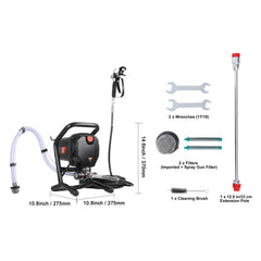 Stand Airless Paint Sprayer, 750W 3000PSI High Efficiency Electric Airless Sprayer, Fine And Even Painting Effect, Handheld Paint Sprayers for Home Interior and Exterior Furniture and Fences