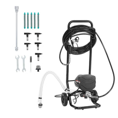 Stand Airless Paint Sprayer, 650W, 3000PSI High Pressure Airless Sprayer with Cart, Cleaning Brush, Hose, Extension Rod, Nozzles, Electric Spray Paint Machine for House Exterior and Interior