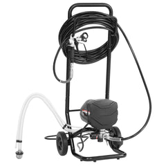 Stand Airless Paint Sprayer, 650W, 3000PSI High Pressure Airless Sprayer with Cart, Cleaning Brush, Hose, Extension Rod, Nozzles, Electric Spray Paint Machine for House Exterior and Interior