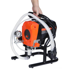 Stand Airless Paint Sprayer, 900W, 3300PSI High Pressure Airless Sprayer, Cleaning Brush, Hose, Extension Rod, Nozzles, Electric Spray Paint Machine for Interior or Exterior of House, Fence