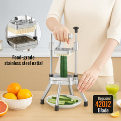 Commercial Vegetable Fruit Chopper 1/4" Blade Heavy Duty Professional Food Dicer Kattex French Fry Cutter Onion Slicer Stainless Steel for Tomato Peppers Potato Mushroom