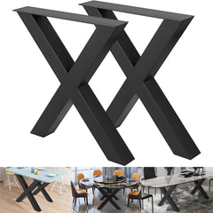 Metal Table Legs 28.4 x 29.9 Inch Black Table Legs Premium steel table legs with X-frame style Steel Bench Legs Country Style Table Legs Furniture Leg Perfect for Coffee Store Home Office Bar