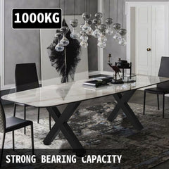 Set of 2 Steel Table Legs, 72cm Height 79cm Wide Dining Table Legs, Heavy Duty 7.9cm Square Box Section X Frame Table Legs,72x79x7.9 cm Black Color Industrial Country Style Metal Dining Leg