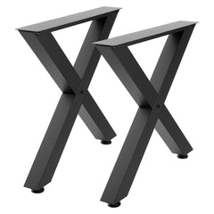 Table Legs, 750 x 760 mm (HxW) W Steel Furniture Legs, Modular Design, Easy Assembly, 1000 kg Max Load Heavy Duty, for Home Office Desk, Coffee Dinner Bar Tables, Workbench,2 PCS, X Frame, Black
