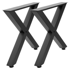 Table Legs, 750 x 790 mm (H x W) Steel Furniture Legs, Modular Design, Easy Assembly, 1000 kg Max Load Heavy Duty, for Home Office Desk, Coffee Dinner Bar Tables, Workbench,2 PCS, X Frame, Black