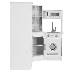 Kitchen Playset Kids Pretend Cooking Play Toy 24 Piece Accessories White
