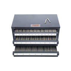 End Mill Dispenser Cabinet, Three-Drawer End Mill Organizer Cabinet for 1/8" to 1", Steel End Mill Dispenser Organizer Cabinet with Labels, 29-Compartment Stackable for End Mill Storage
