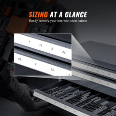 Drill Bit Dispenser Cabinet, Three-Drawer Drill Bit Organizer Cabinet for 1mm to 13mm, Steel Drill Dispenser Organizer Cabinet with Labels, Stackable Drill Dispenser for Drill Bit Storage