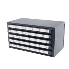 Tap Dispenser Cabinet, Five-Drawer Tap Organizer Cabinet for #2-56-#12-28 Steel Tap Dispenser Organizer Cabinet with Labels, 60-Compartment Stackable Tap Cabinet for Tap Storage