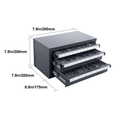 Drill Bit Dispenser Cabinet, Three-Drawer Drill Bit Organizer Cabinet for A to Z, Steel Drill Dispenser Organizer Cabinet with Labels, Stackable Drill Dispenser for Drill Bit Storage