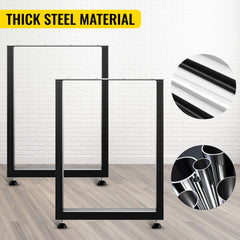 Black Table Legs Frame Metal Dining Table Desk 600X720MM