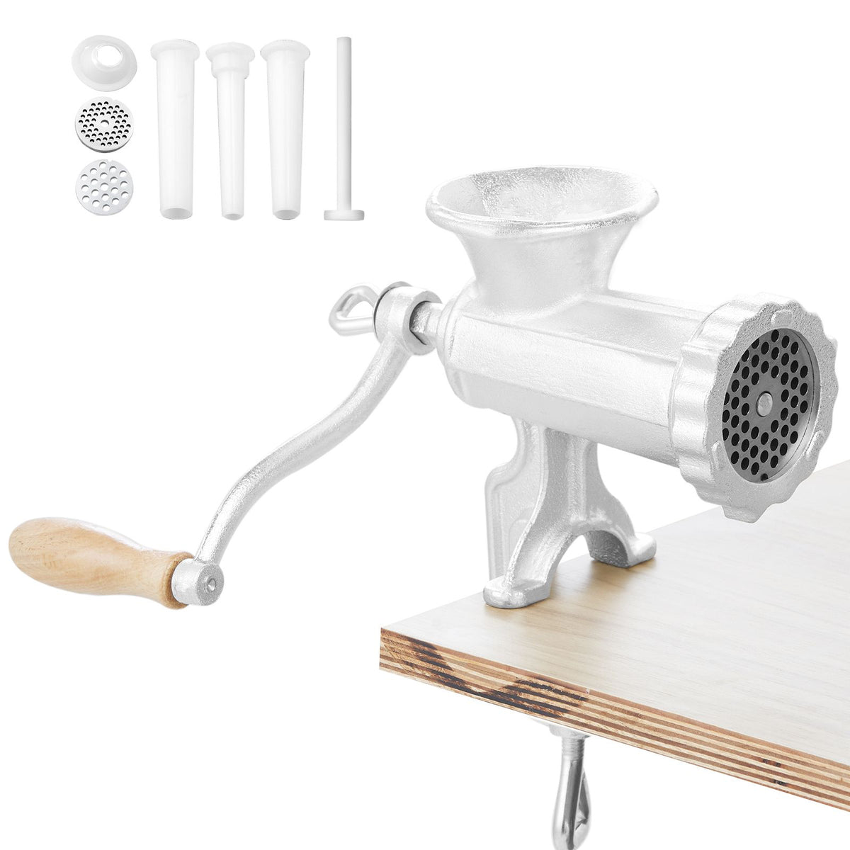 Manual Meat Grinder Heavy Duty Cast Iron Meat Grinder & Steel Table Clamp