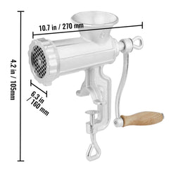 Manual Meat Grinder Heavy Duty Cast Iron Meat Grinder & Steel Table Clamp