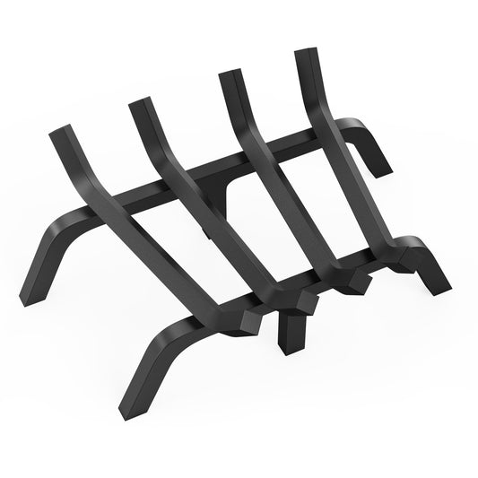 Fireplace Log Grate, 18 inch Heavy Duty Fireplace Grate with 6 Support Legs, Solid Powder-coated Steel Bars, Log Firewood Burning Rack Holder for Indoor and Outdoor Fireplace