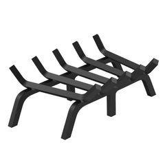 Fireplace Log Grate, 609.6mm Heavy Duty Fireplace Grate with 6 Support Legs, 19.05mm Solid Powder-coated Steel Bars, Log Firewood Burning Rack Holder for Indoor and Outdoor Fireplace