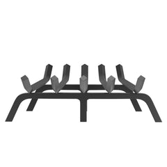Fireplace Log Grate, 609.6mm Heavy Duty Fireplace Grate with 6 Support Legs, 19.05mm Solid Powder-coated Steel Bars, Log Firewood Burning Rack Holder for Indoor and Outdoor Fireplace